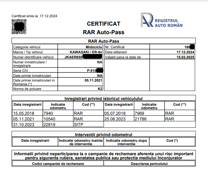 Certificat RAR AutoPass